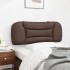 Cabecero de cama acolchado cuero sintético marrón 100