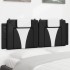 Cabecero de cama acolchado cuero sintético negro blanco 120