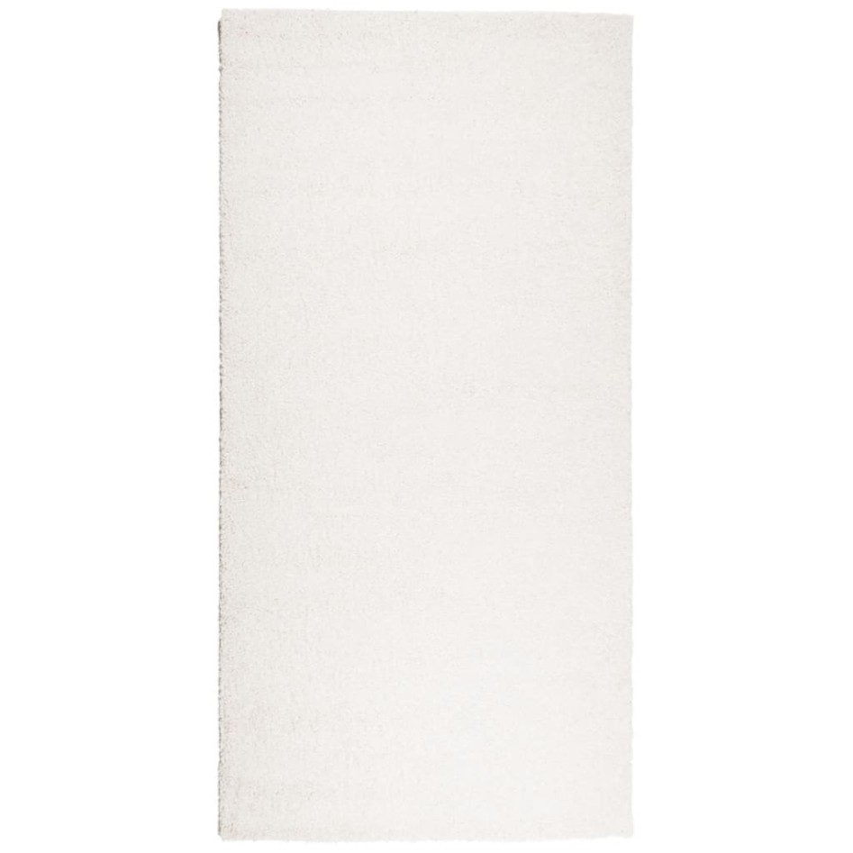Alfombra de pelo largo moderna crema 100x200