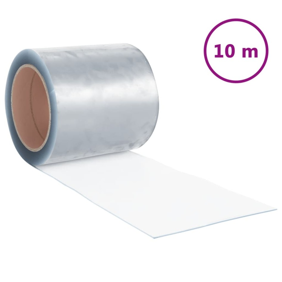 Tira de cortina para puertas PVC transparente 200x1,6 mm 10
