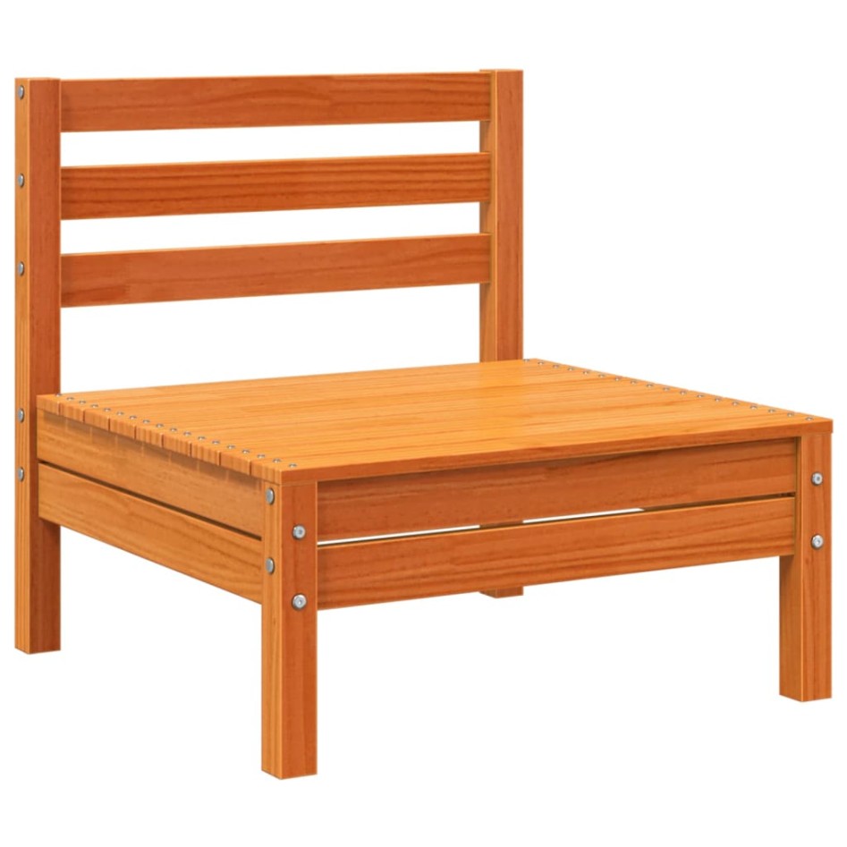 Sofá de jardín sin reposabrazos madera maciza pino marrón