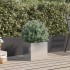 Jardinera de acero inoxidable plateado 32x30x29