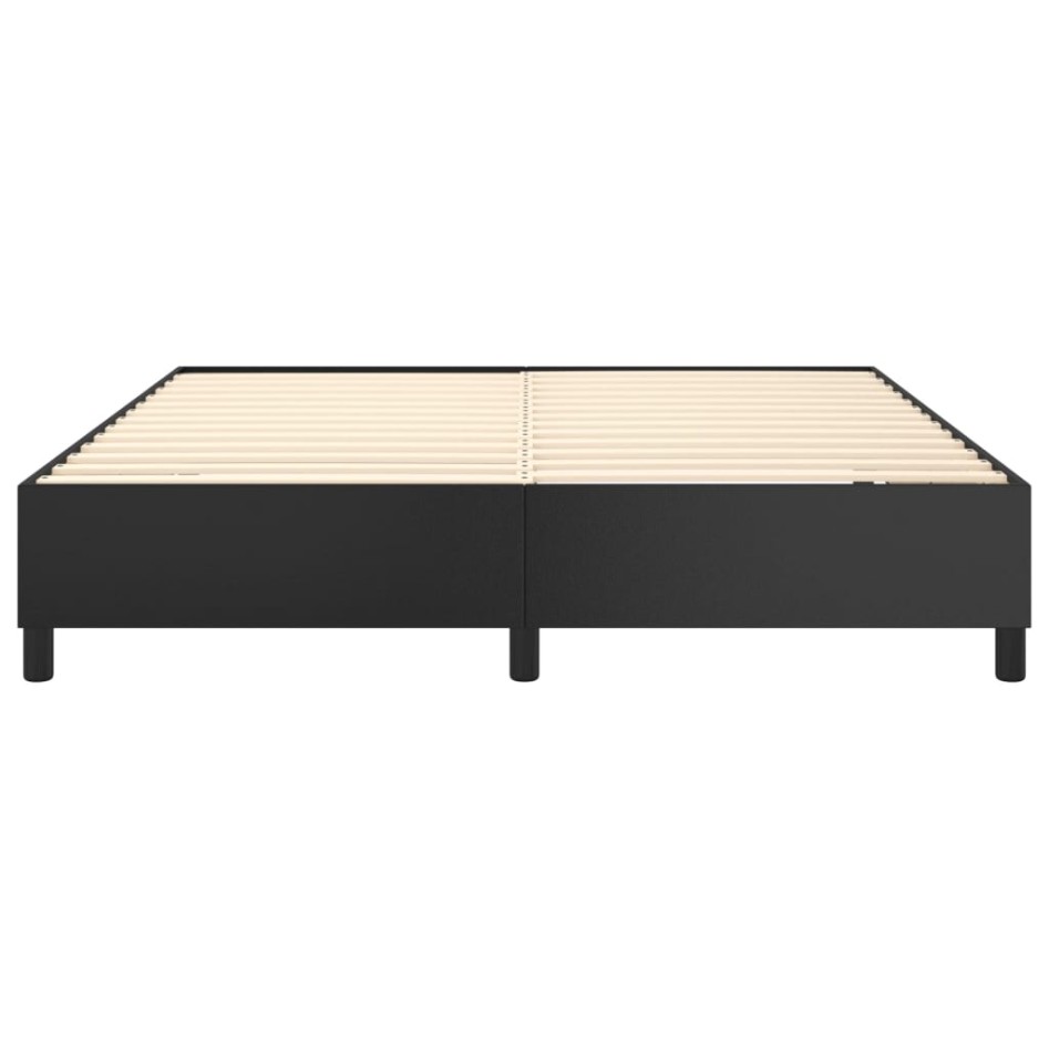 Estructura de cama box spring cuero sintético negro 180x200