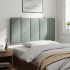 Cabecero de cama acolchado terciopelo gris claro 100