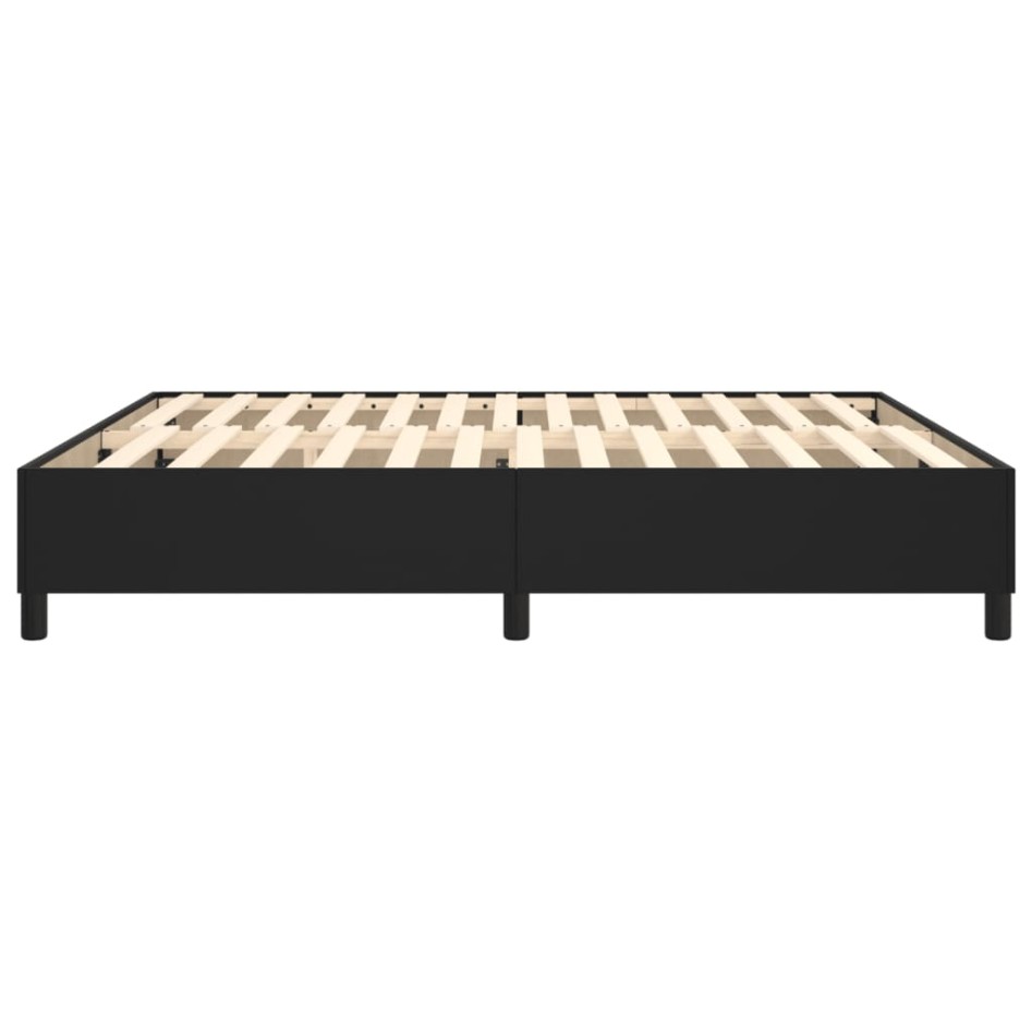 Estructura de cama box spring cuero sintético negro 180x200