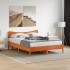 Cabecero de cama madera maciza de pino marrón cera 150