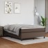 Estructura de cama box spring cuero sintético marrón 140x190