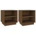 Mesitas de noche 2 uds madera de pino marrón miel 40x34x40