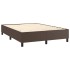 Estructura de cama box spring cuero sintético marrón 140x190