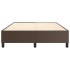 Estructura de cama box spring cuero sintético marrón 140x190
