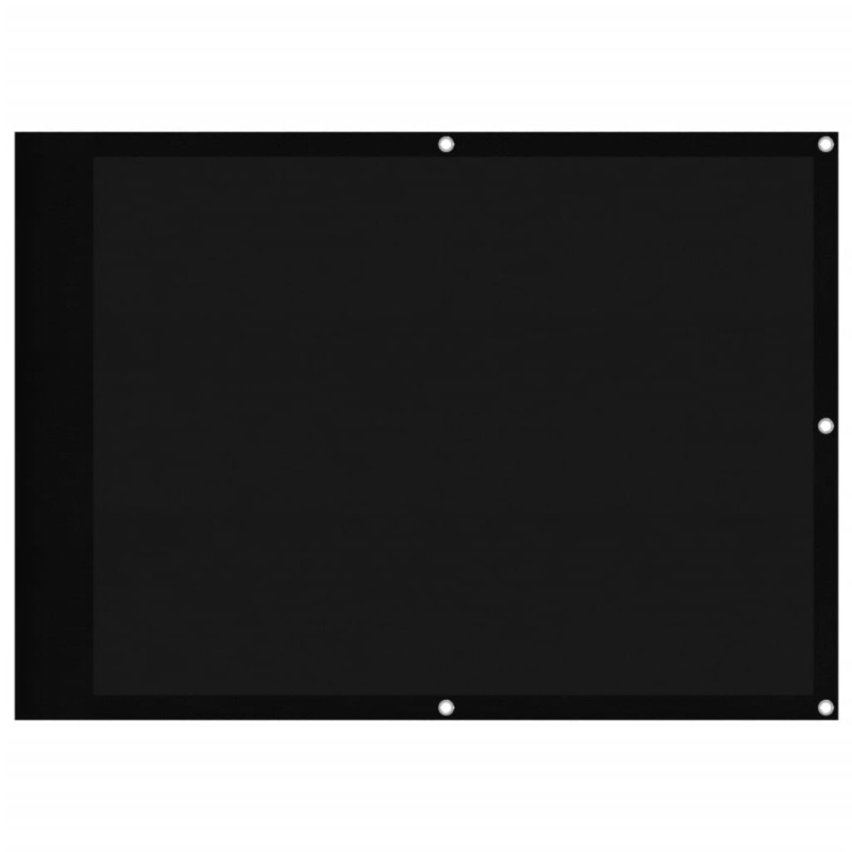 Pantalla de balcón 100% poliéster Oxford negro 75x1000