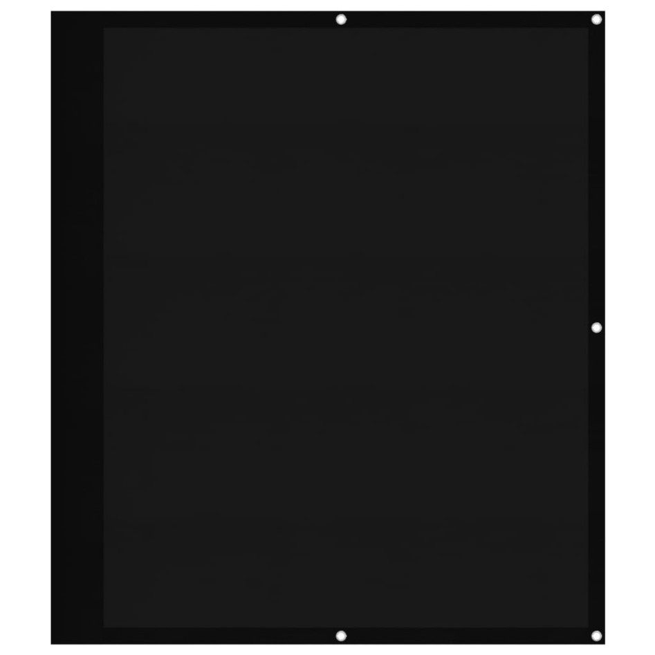 Pantalla de balcón 100% poliéster Oxford negro 120x1000