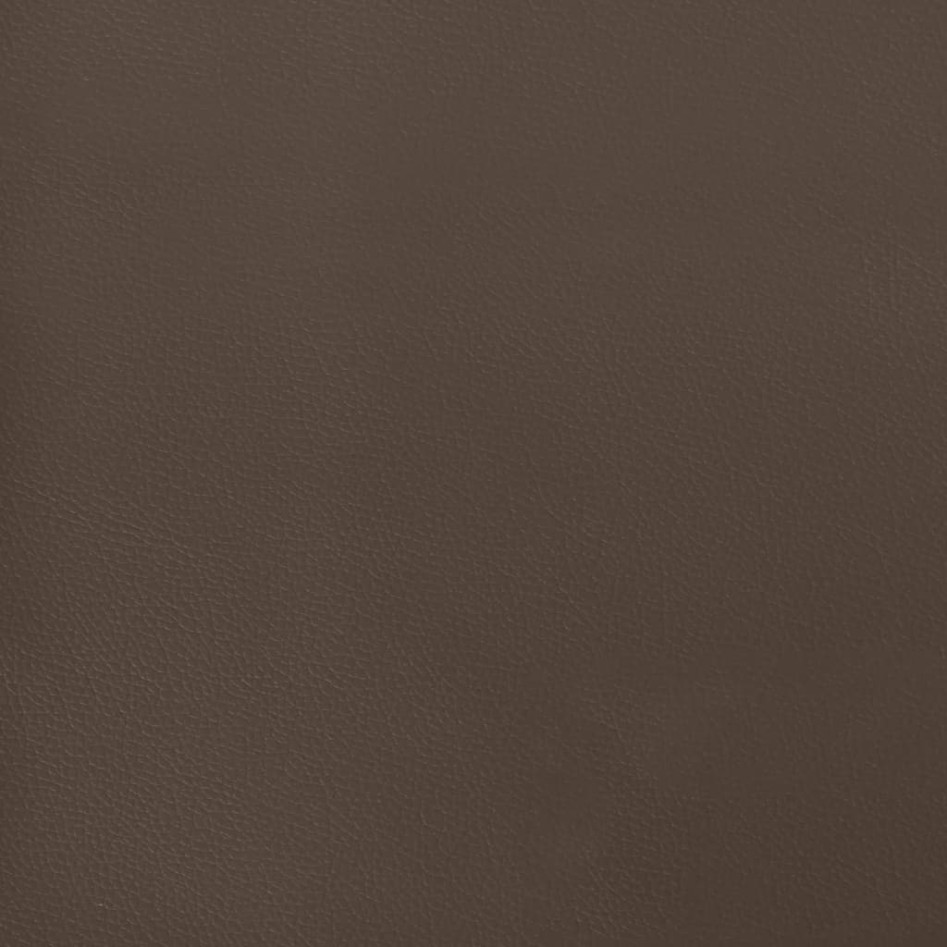 Estructura de cama box spring cuero sintético marrón 140x200