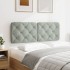 Cabecero de cama acolchado terciopelo gris claro 140