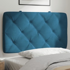 Cabecero de cama acolchado terciopelo azul 90