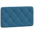 Cabecero de cama acolchado terciopelo azul 90