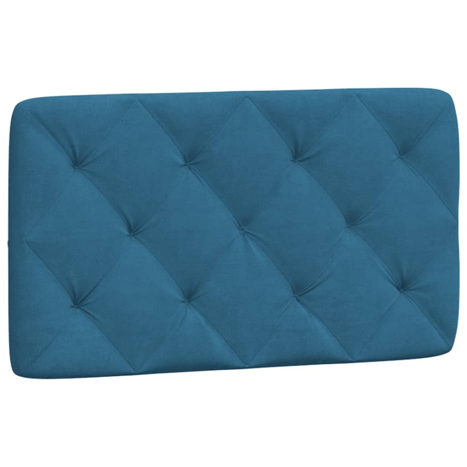 Cabecero de cama acolchado terciopelo azul 90