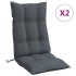 Cojines de silla respaldo alto 2 uds tela Oxford gris