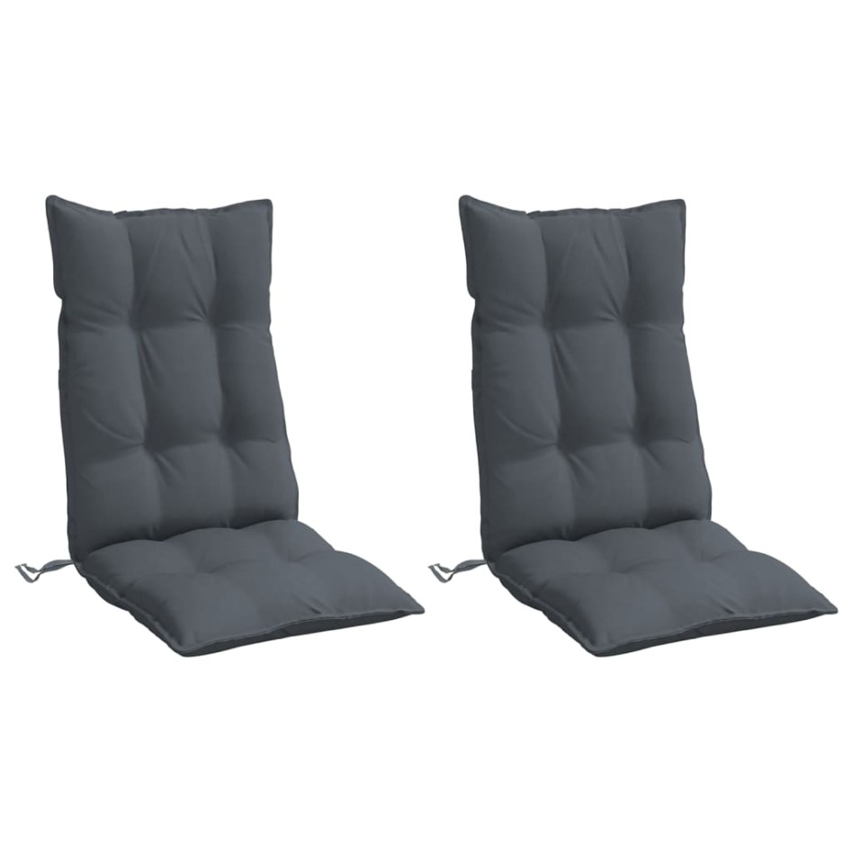 Cojines de silla respaldo alto 2 uds tela Oxford gris