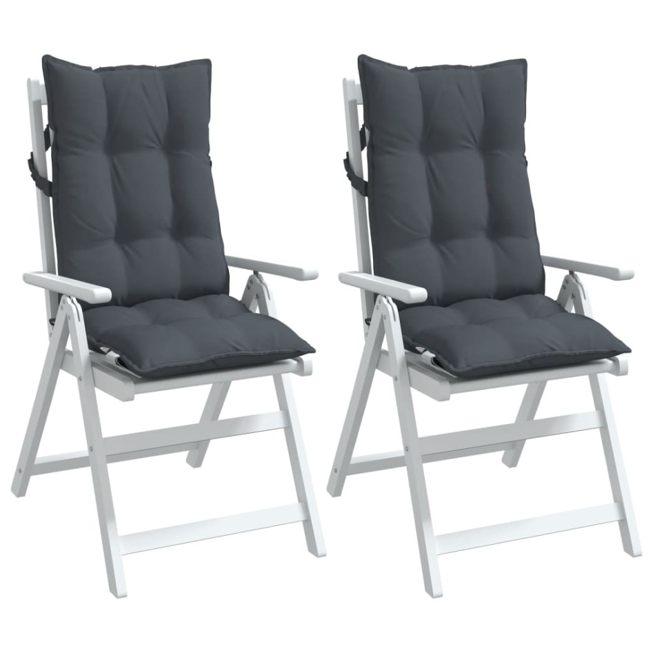 Cojines de silla respaldo alto 2 uds tela Oxford gris