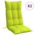 Cojines de silla respaldo alto 2 uds tela Oxford verde