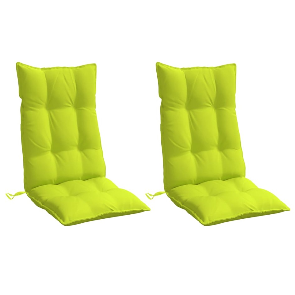 Cojines de silla respaldo alto 2 uds tela Oxford verde