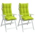 Cojines de silla respaldo alto 2 uds tela Oxford verde