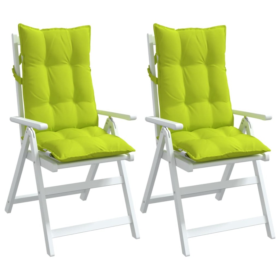 Cojines de silla respaldo alto 2 uds tela Oxford verde