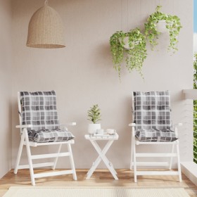 Cojines para silla respaldo bajo 2 uds tela Oxford cuadros