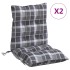 Cojines para silla respaldo bajo 2 uds tela Oxford cuadros