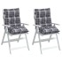 Cojines para silla respaldo bajo 2 uds tela Oxford cuadros