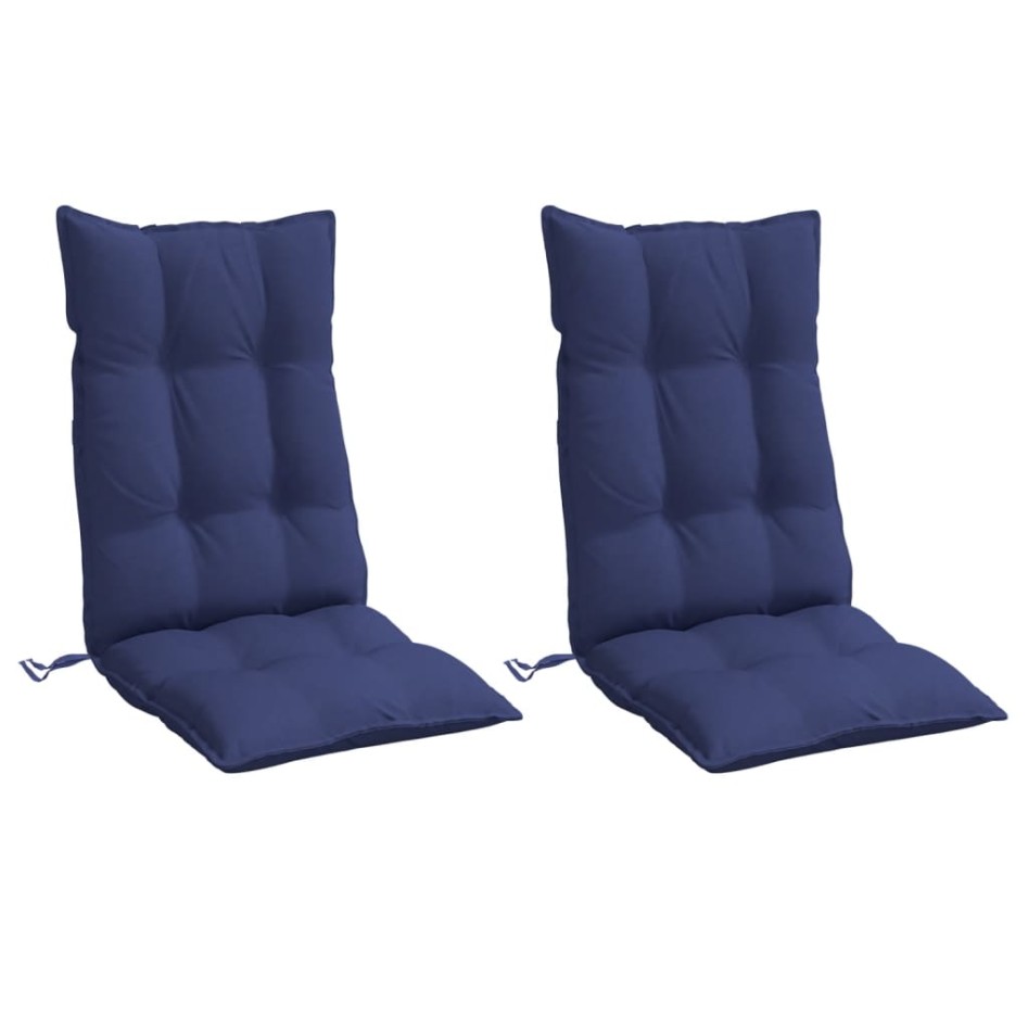 Cojines para silla respaldo alto 2 uds tela Oxford azul