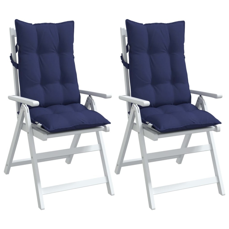 Cojines para silla respaldo alto 2 uds tela Oxford azul