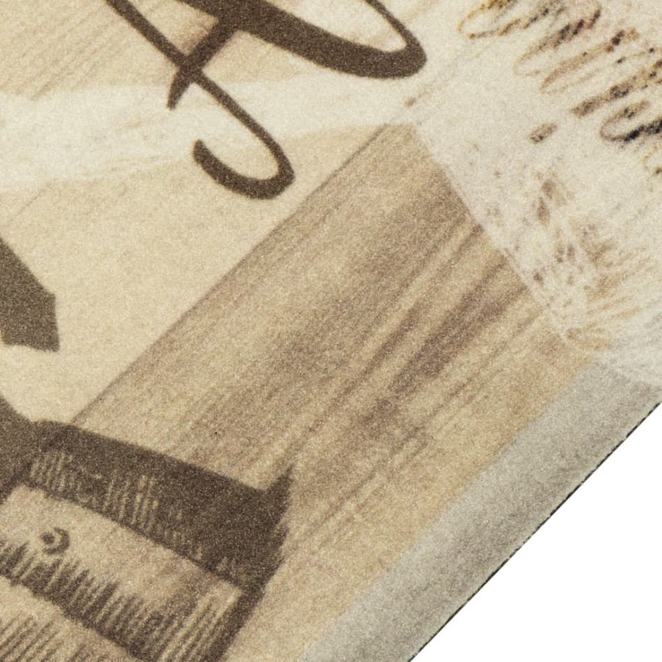 Alfombra de cocina lavable terciopelo marrón café 60x300