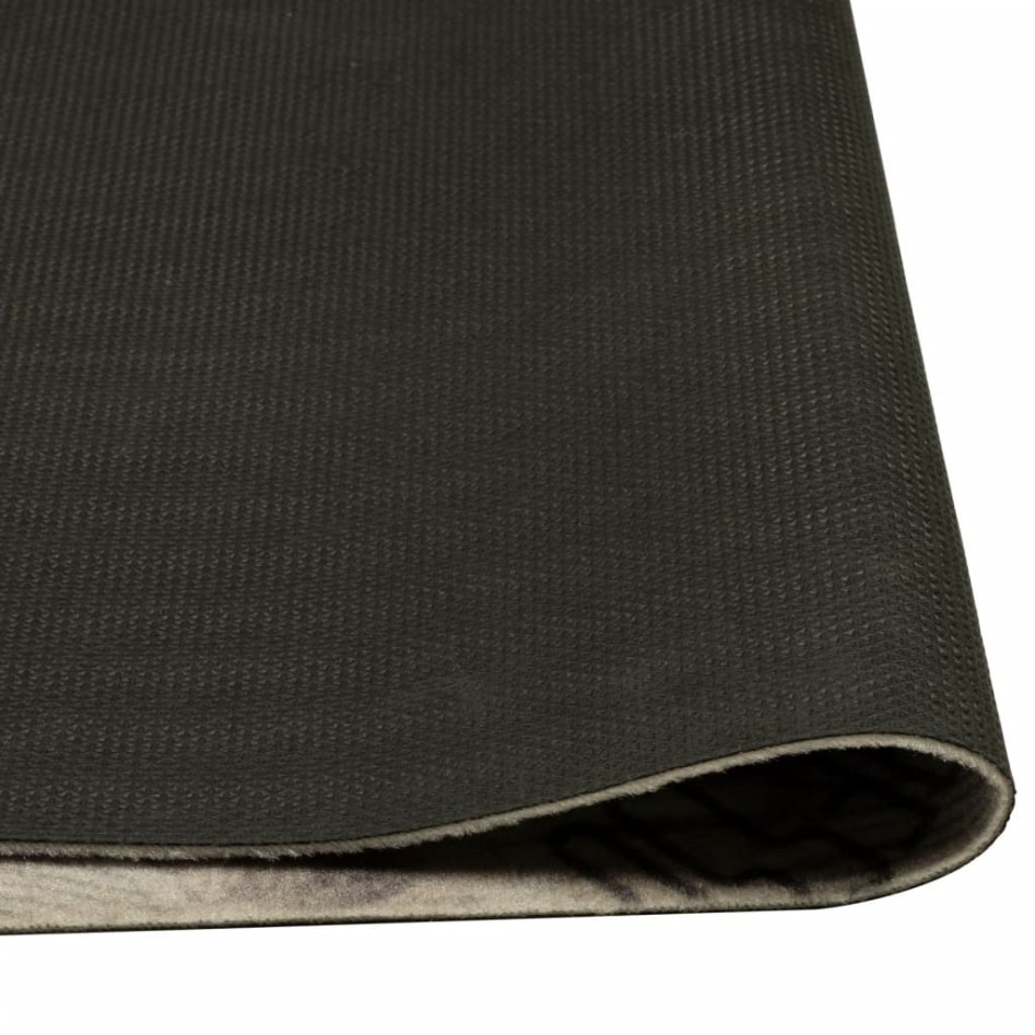 Alfombra de cocina lavable terciopelo gris café 60x180
