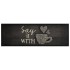 Alfombra de cocina lavable terciopelo negro taza 60x180
