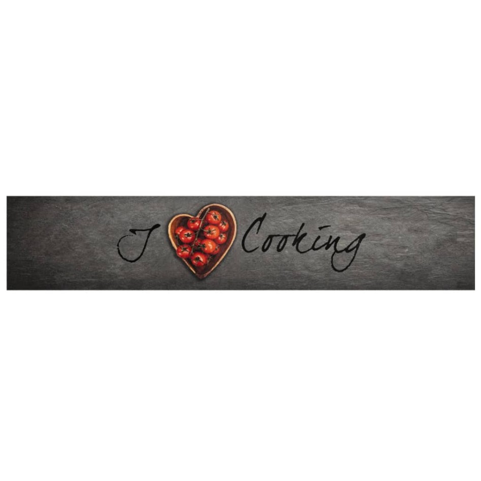 Alfombra de cocina lavable terciopelo texto Cooking 60x300