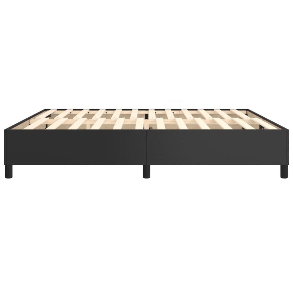Estructura de cama box spring cuero sintético negro 200x200