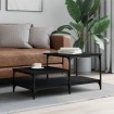Mesa de centro madera contrachapada negro 100x50,5x45 cm