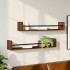 Estantes de pared con barras 2 uds marrón roble 80x16x14