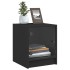 Mesitas de noche con puertas de vidrio 2 uds negro 35x37x42