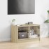 Mueble de TV con puertas de vidrio roble Sonoma 68x37x42