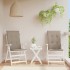 Cojín silla de jardín respaldo alto 2 uds tela taupé
