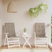 Cojín silla de jardín respaldo alto 2 uds tela taupé 120x50x3cm