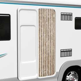 Cortina antimoscas chenilla marrón oscuro y beige 56x185