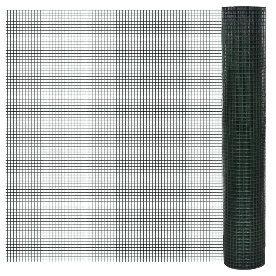 Alambrada gallinero galvanizada recubrimiento PVC verde 10x1