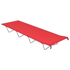 Cama de camping tela Oxford y acero roja 180x60x19