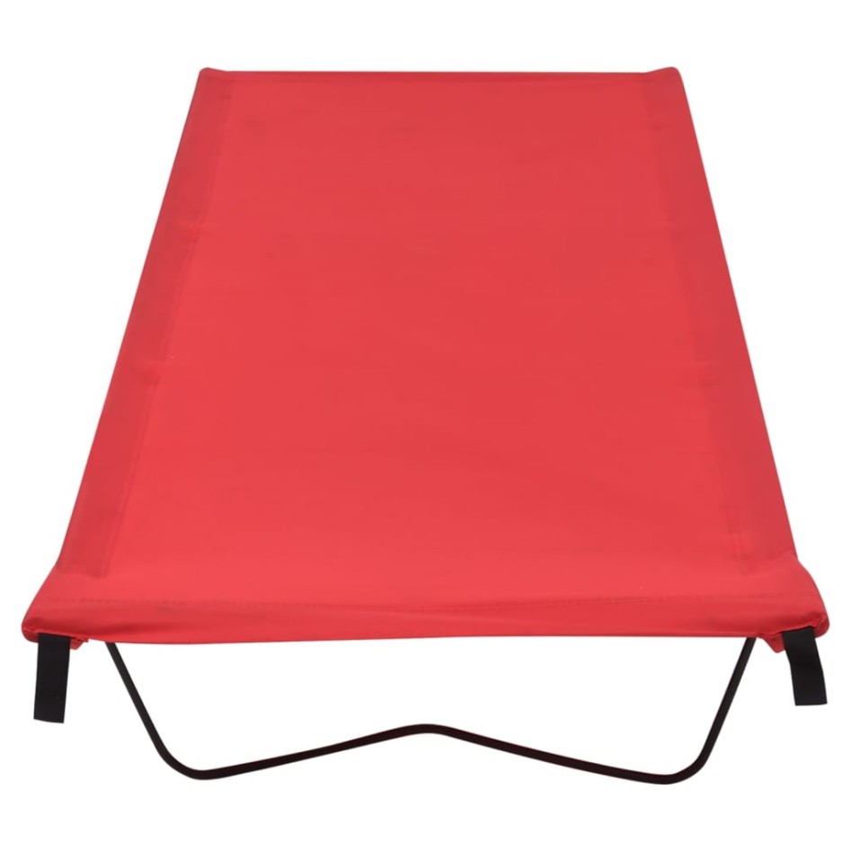 Cama de camping tela Oxford y acero roja 180x60x19