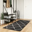 Alfombra de pelo largo moderna negro y crema 80x200 cm
