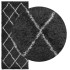 Alfombra de pelo largo moderna negro y crema 80x200